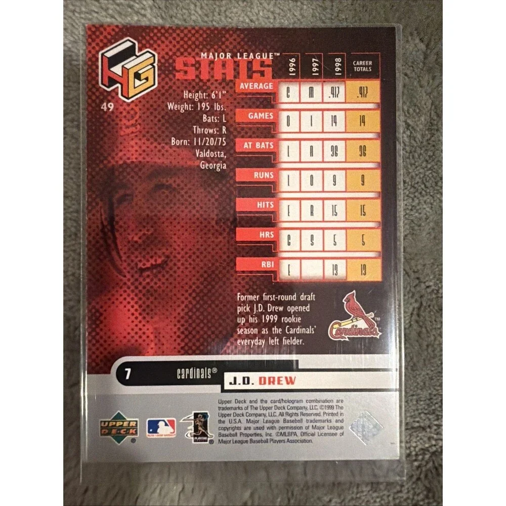 1999 Upper Deck HoloGrFX - J.D. Drew #49